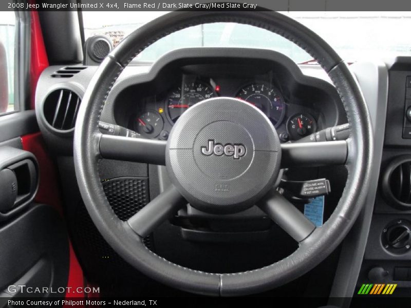 Flame Red / Dark Slate Gray/Med Slate Gray 2008 Jeep Wrangler Unlimited X 4x4