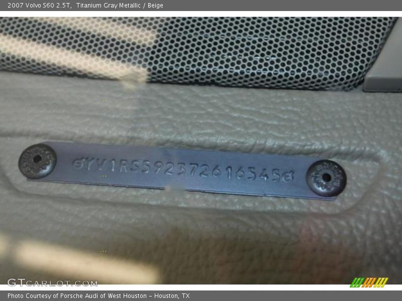 Titanium Gray Metallic / Beige 2007 Volvo S60 2.5T