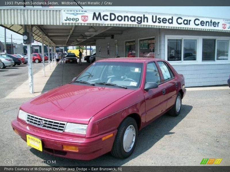 Wildberry Pearl Metallic / Gray 1993 Plymouth Sundance Sedan
