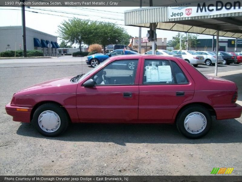 Wildberry Pearl Metallic / Gray 1993 Plymouth Sundance Sedan