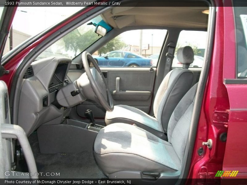 Wildberry Pearl Metallic / Gray 1993 Plymouth Sundance Sedan