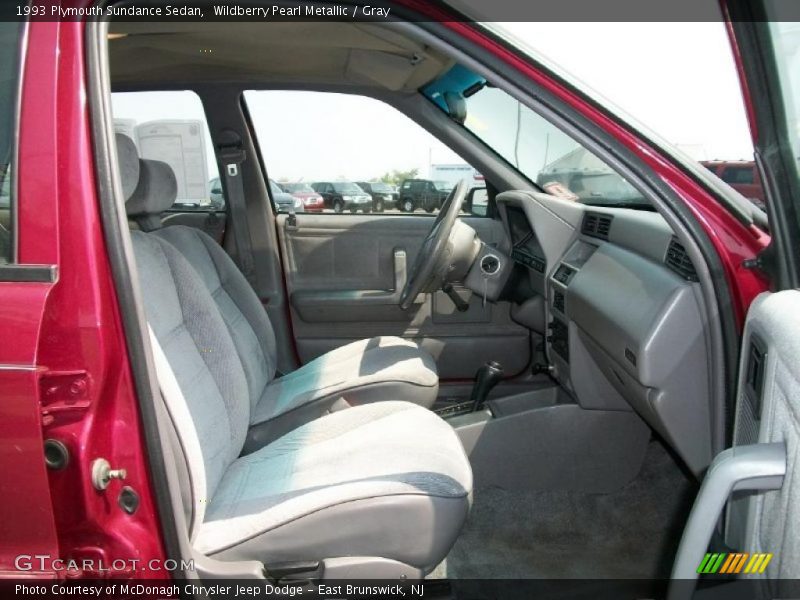 Wildberry Pearl Metallic / Gray 1993 Plymouth Sundance Sedan