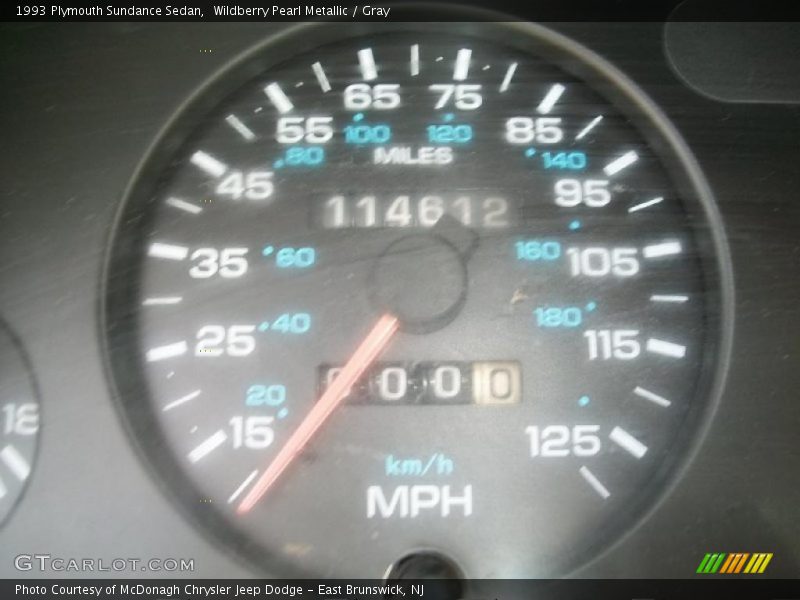 Wildberry Pearl Metallic / Gray 1993 Plymouth Sundance Sedan
