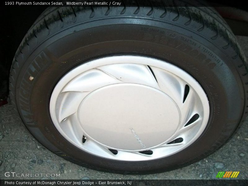 Wildberry Pearl Metallic / Gray 1993 Plymouth Sundance Sedan