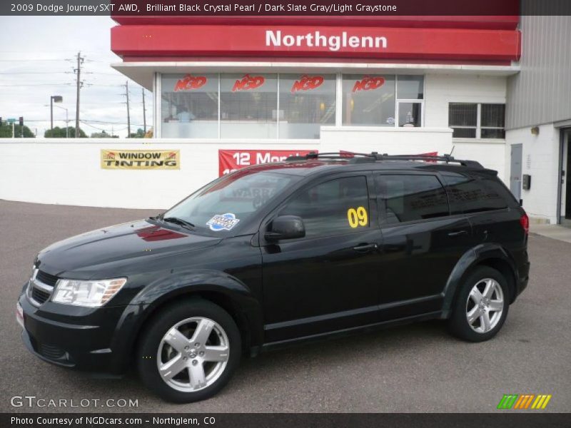 Brilliant Black Crystal Pearl / Dark Slate Gray/Light Graystone 2009 Dodge Journey SXT AWD
