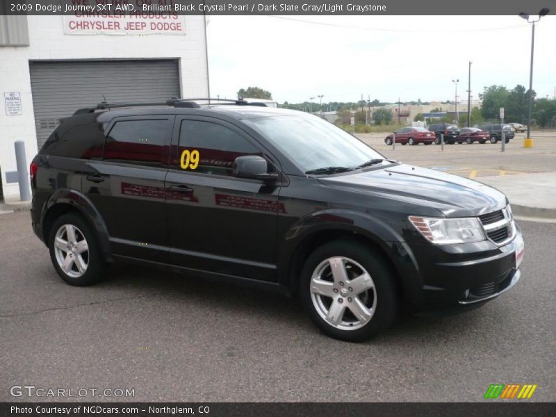 Brilliant Black Crystal Pearl / Dark Slate Gray/Light Graystone 2009 Dodge Journey SXT AWD