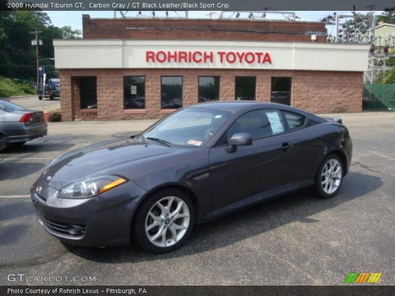 Carbon Gray / GT Black Leather/Black Sport Grip 2008 Hyundai Tiburon GT