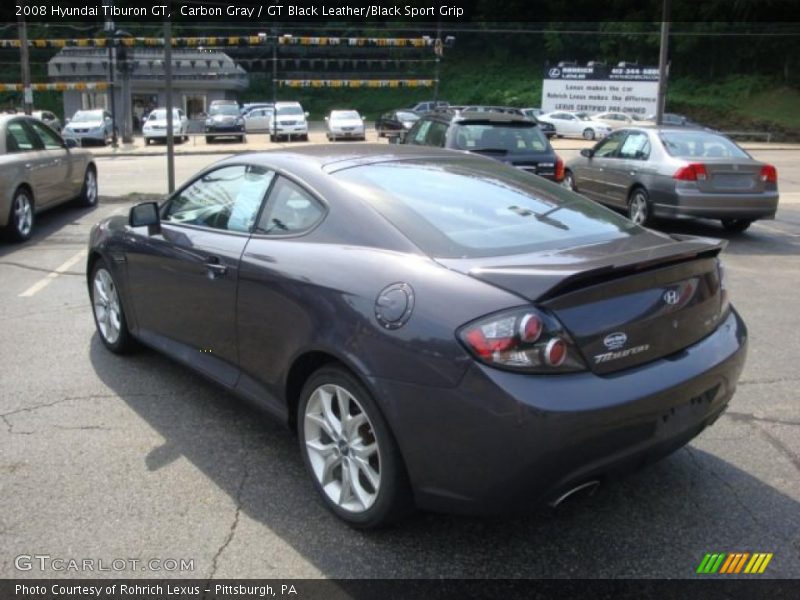 Carbon Gray / GT Black Leather/Black Sport Grip 2008 Hyundai Tiburon GT