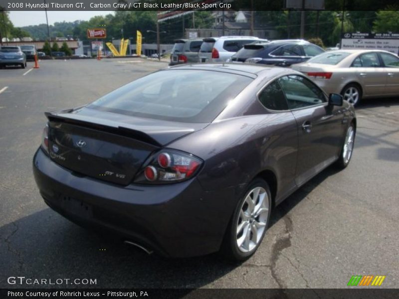 Carbon Gray / GT Black Leather/Black Sport Grip 2008 Hyundai Tiburon GT