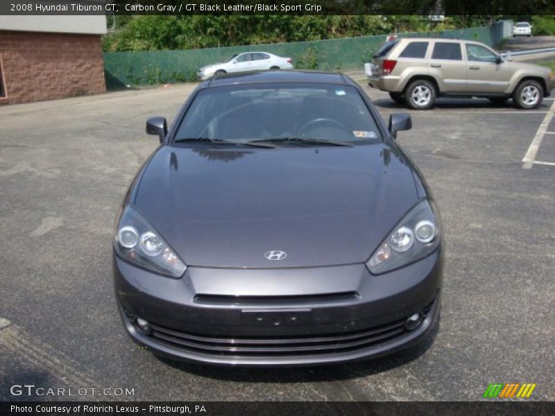 Carbon Gray / GT Black Leather/Black Sport Grip 2008 Hyundai Tiburon GT