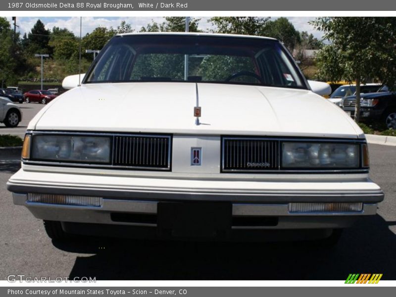 White / Dark Red 1987 Oldsmobile Delta 88 Royal Brougham