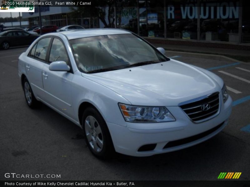 Pearl White / Camel 2010 Hyundai Sonata GLS