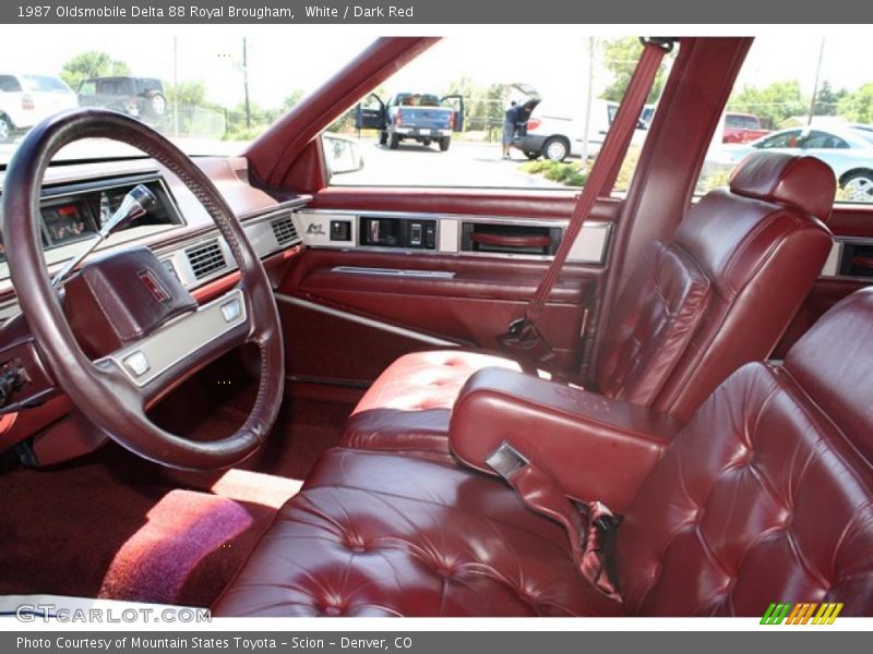 White / Dark Red 1987 Oldsmobile Delta 88 Royal Brougham