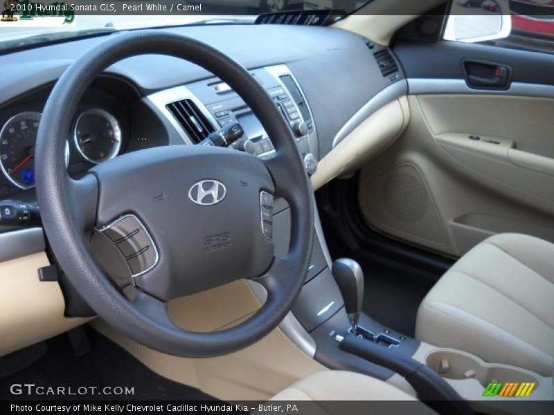 Pearl White / Camel 2010 Hyundai Sonata GLS