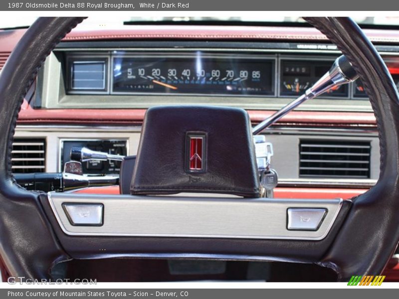 White / Dark Red 1987 Oldsmobile Delta 88 Royal Brougham