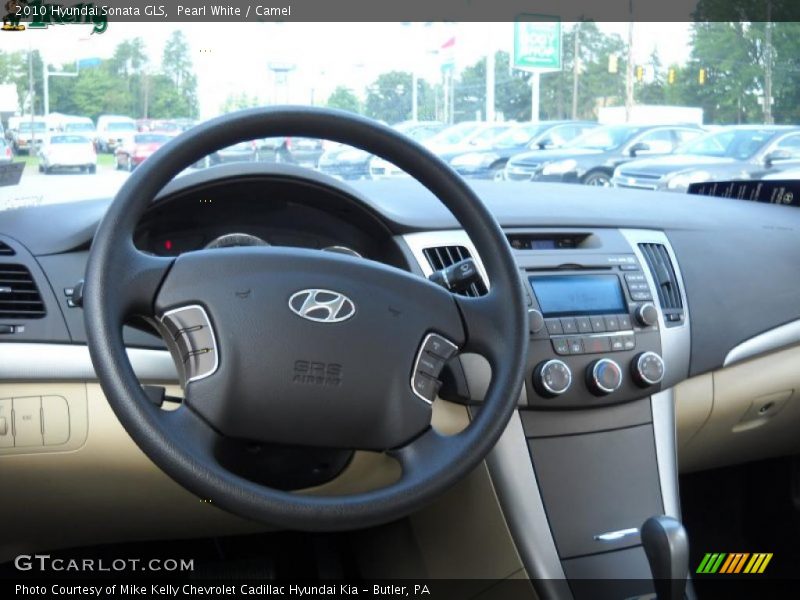 Pearl White / Camel 2010 Hyundai Sonata GLS