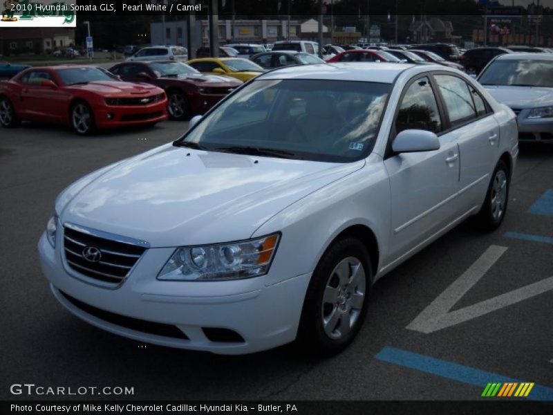 Pearl White / Camel 2010 Hyundai Sonata GLS