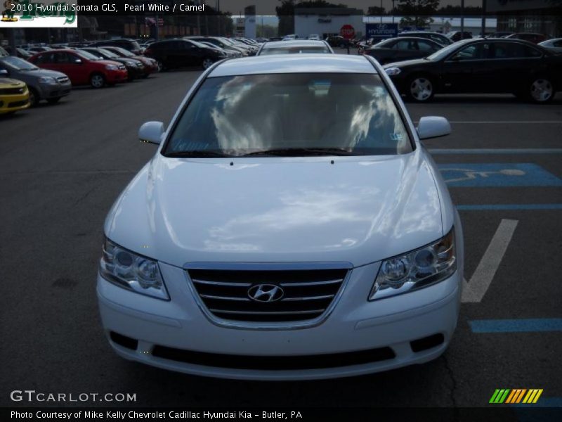 Pearl White / Camel 2010 Hyundai Sonata GLS