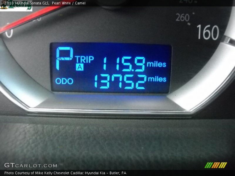 Pearl White / Camel 2010 Hyundai Sonata GLS