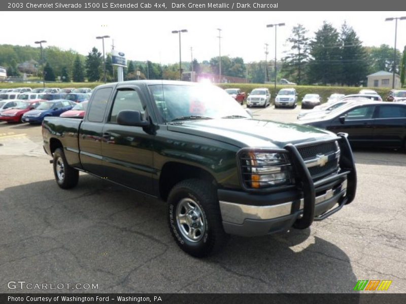 Dark Green Metallic / Dark Charcoal 2003 Chevrolet Silverado 1500 LS Extended Cab 4x4