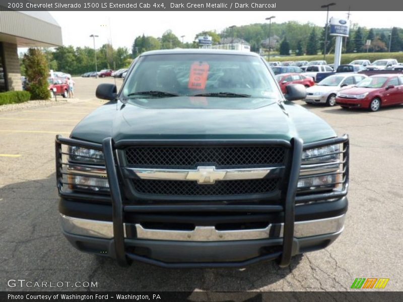 Dark Green Metallic / Dark Charcoal 2003 Chevrolet Silverado 1500 LS Extended Cab 4x4