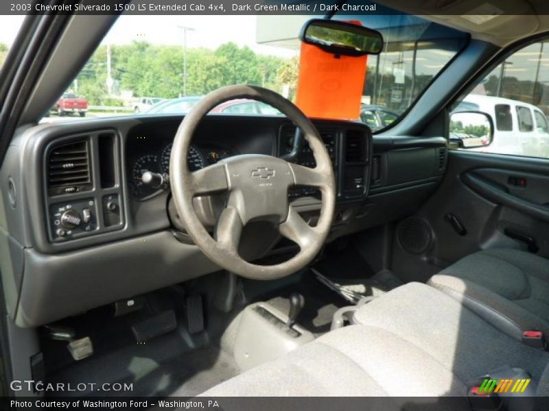 Dark Green Metallic / Dark Charcoal 2003 Chevrolet Silverado 1500 LS Extended Cab 4x4