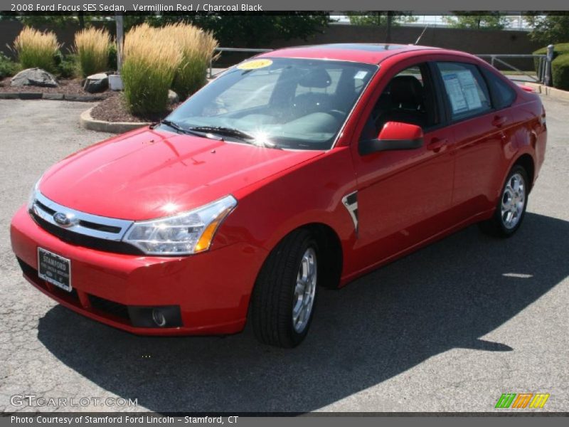 Vermillion Red / Charcoal Black 2008 Ford Focus SES Sedan