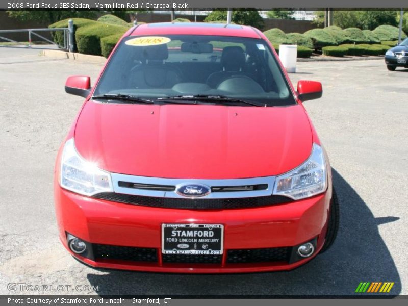 Vermillion Red / Charcoal Black 2008 Ford Focus SES Sedan