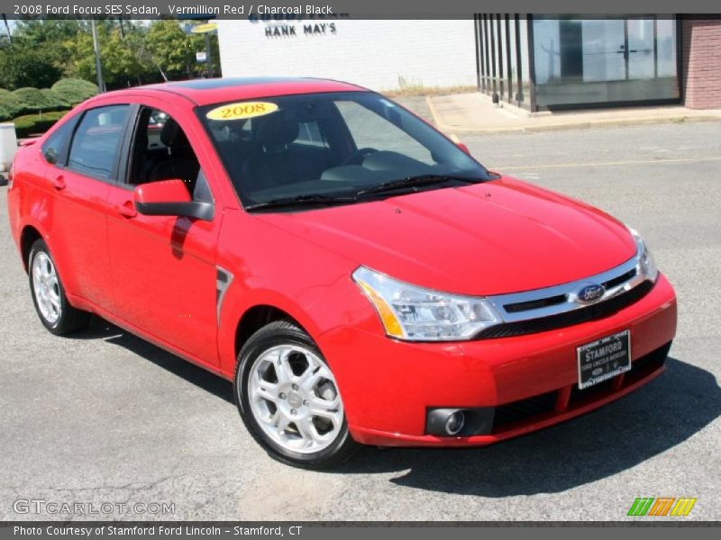 Vermillion Red / Charcoal Black 2008 Ford Focus SES Sedan