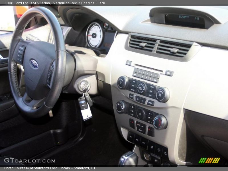 Vermillion Red / Charcoal Black 2008 Ford Focus SES Sedan