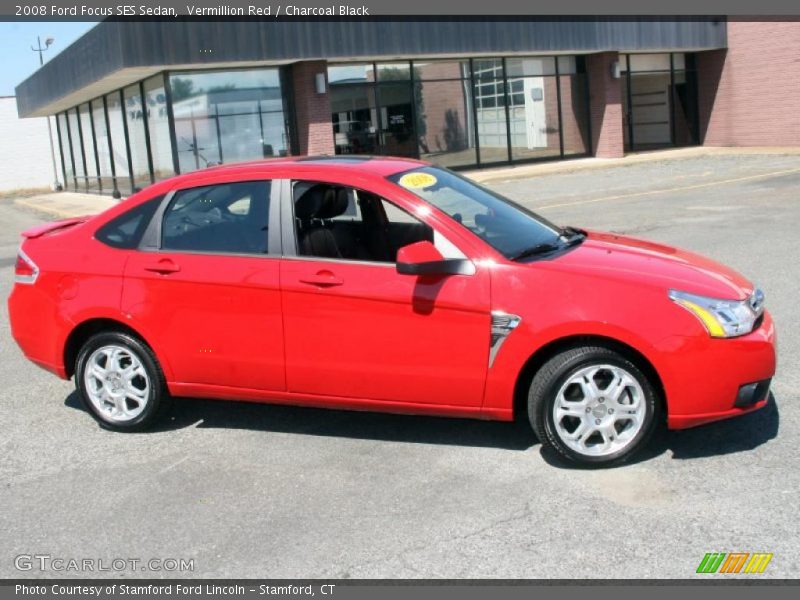 Vermillion Red / Charcoal Black 2008 Ford Focus SES Sedan