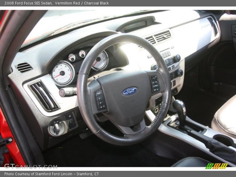 Vermillion Red / Charcoal Black 2008 Ford Focus SES Sedan
