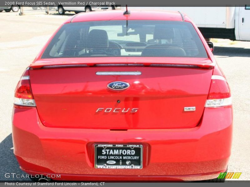 Vermillion Red / Charcoal Black 2008 Ford Focus SES Sedan