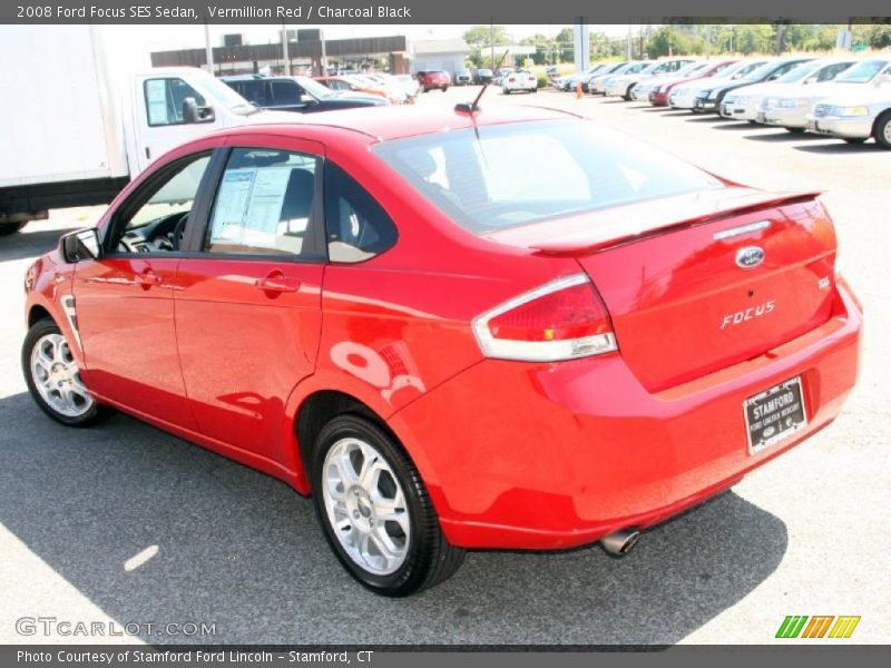 Vermillion Red / Charcoal Black 2008 Ford Focus SES Sedan