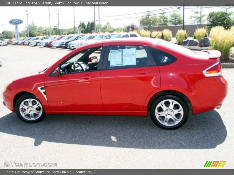 Vermillion Red / Charcoal Black 2008 Ford Focus SES Sedan