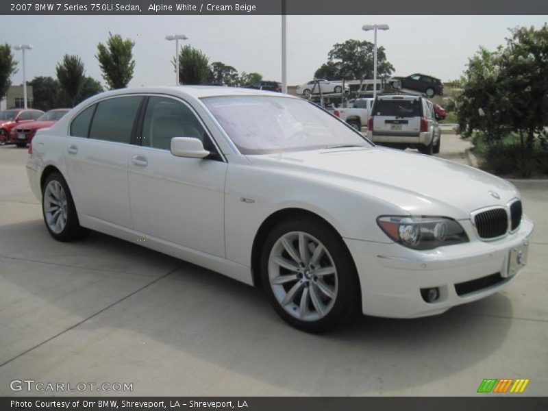 Alpine White / Cream Beige 2007 BMW 7 Series 750Li Sedan
