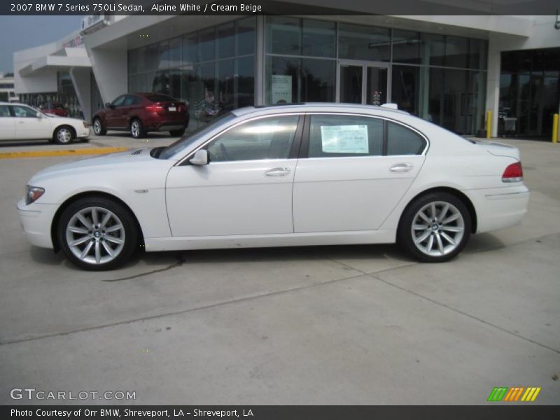 Alpine White / Cream Beige 2007 BMW 7 Series 750Li Sedan