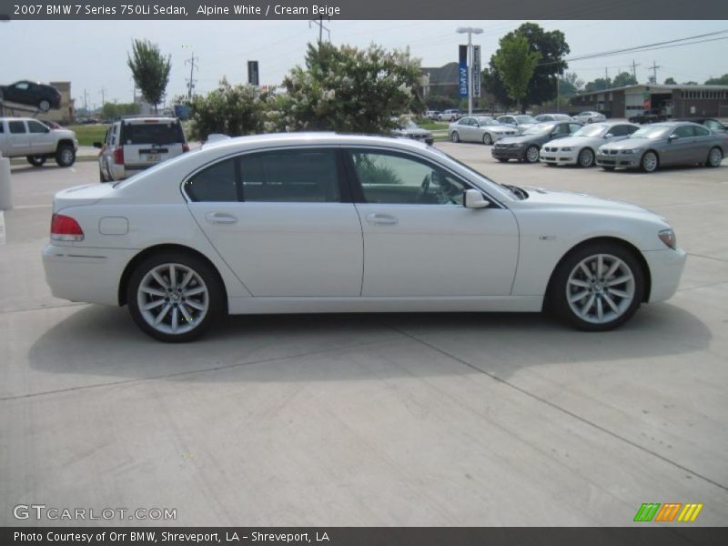 Alpine White / Cream Beige 2007 BMW 7 Series 750Li Sedan