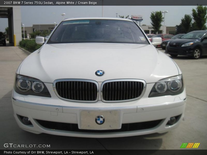 Alpine White / Cream Beige 2007 BMW 7 Series 750Li Sedan