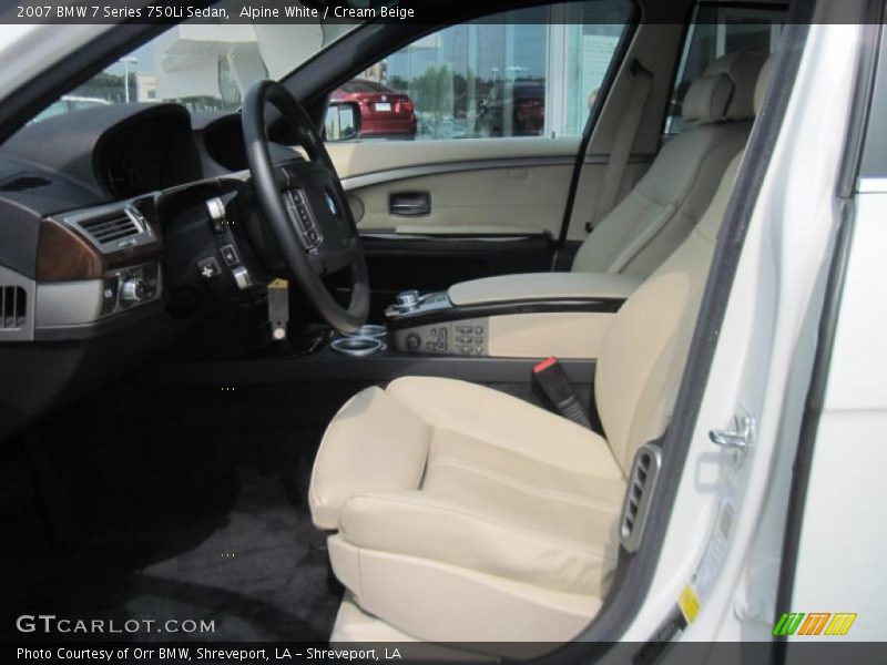Alpine White / Cream Beige 2007 BMW 7 Series 750Li Sedan