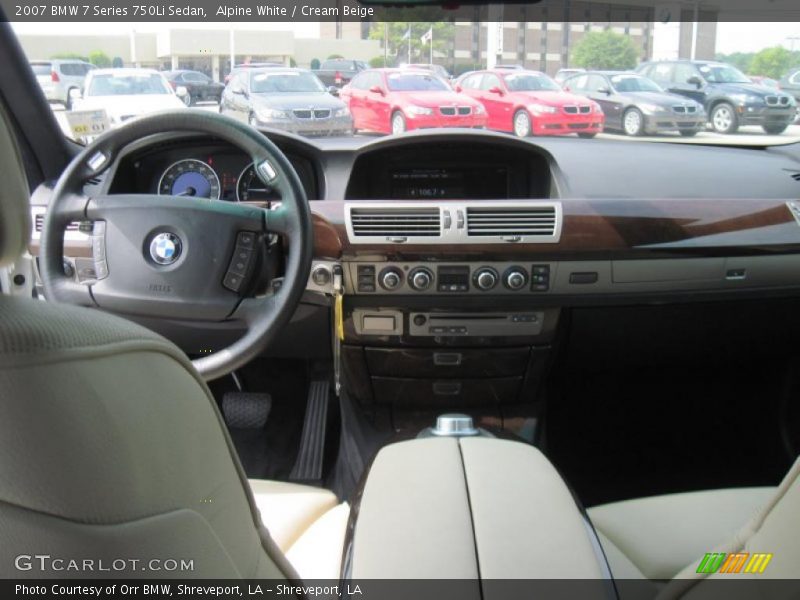 Alpine White / Cream Beige 2007 BMW 7 Series 750Li Sedan