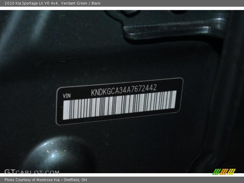 Verdant Green / Black 2010 Kia Sportage LX V6 4x4