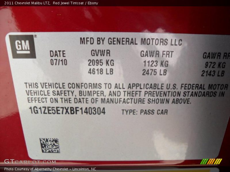 Red Jewel Tintcoat / Ebony 2011 Chevrolet Malibu LTZ
