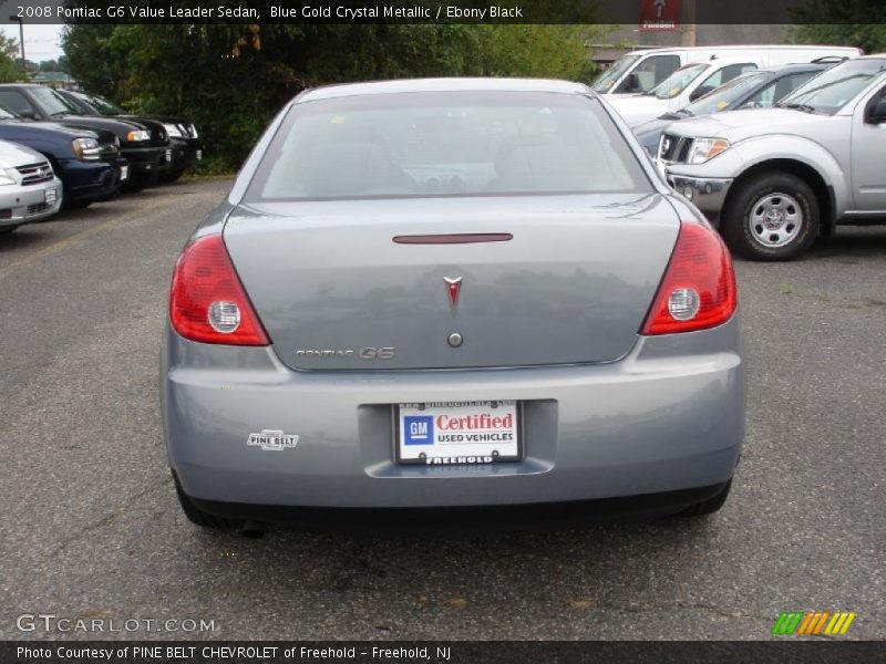 Blue Gold Crystal Metallic / Ebony Black 2008 Pontiac G6 Value Leader Sedan