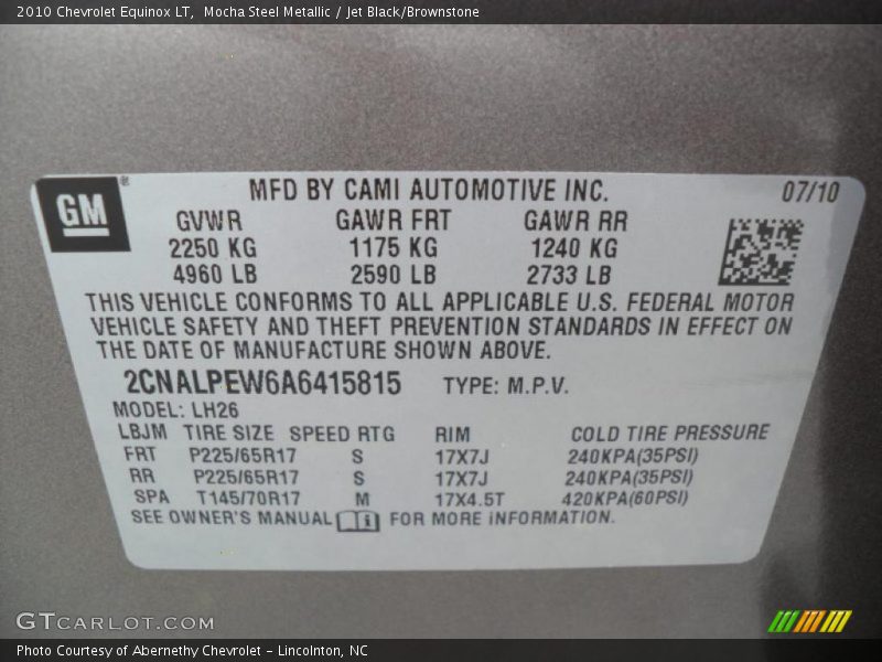 Mocha Steel Metallic / Jet Black/Brownstone 2010 Chevrolet Equinox LT