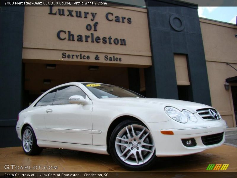 Arctic White / Stone 2008 Mercedes-Benz CLK 350 Coupe