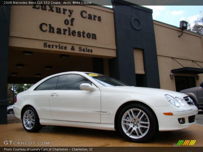 Arctic White / Stone 2008 Mercedes-Benz CLK 350 Coupe