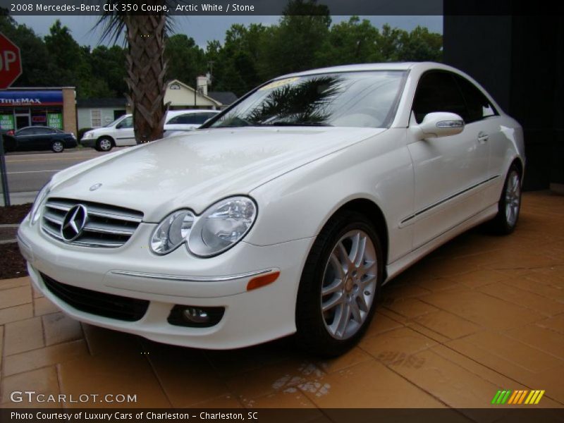 Arctic White / Stone 2008 Mercedes-Benz CLK 350 Coupe