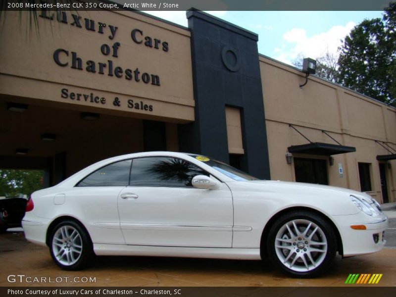 Arctic White / Stone 2008 Mercedes-Benz CLK 350 Coupe