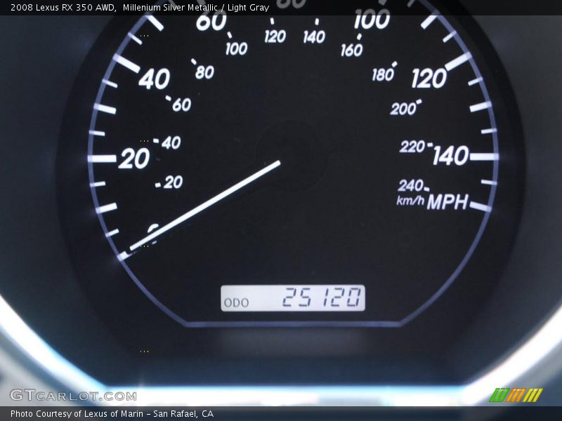 Millenium Silver Metallic / Light Gray 2008 Lexus RX 350 AWD